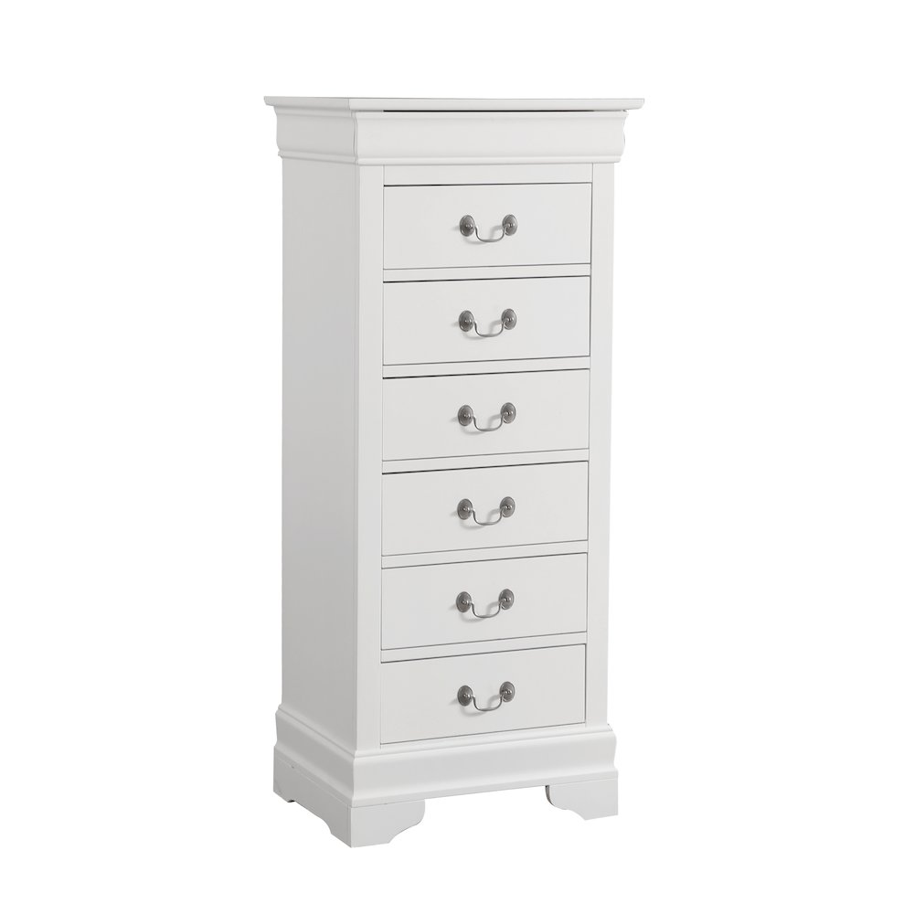 Glory Furniture Louis Phillipe Lingerie Chest in White Color. Picture 1