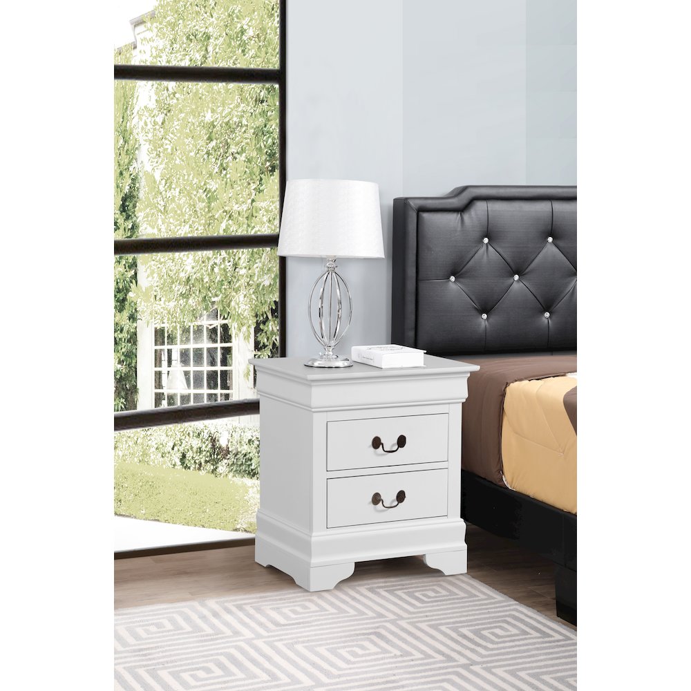 Glory Furniture Louis Phillipe Night Stand in White Color. Picture 6