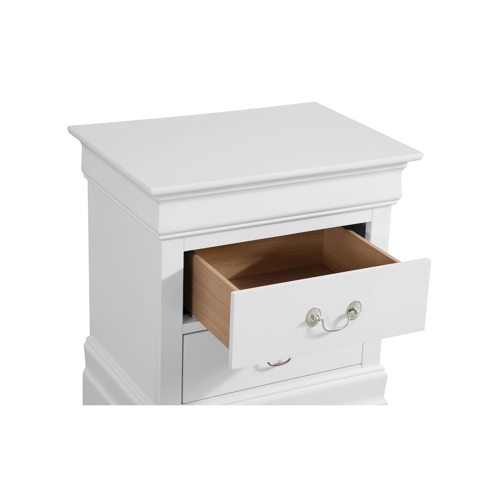 Glory Furniture Louis Phillipe Night Stand in White Color. Picture 2