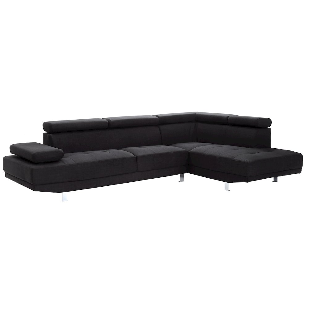 Glory Furniture Riveredge Sectional in Black Color. Picture 2
