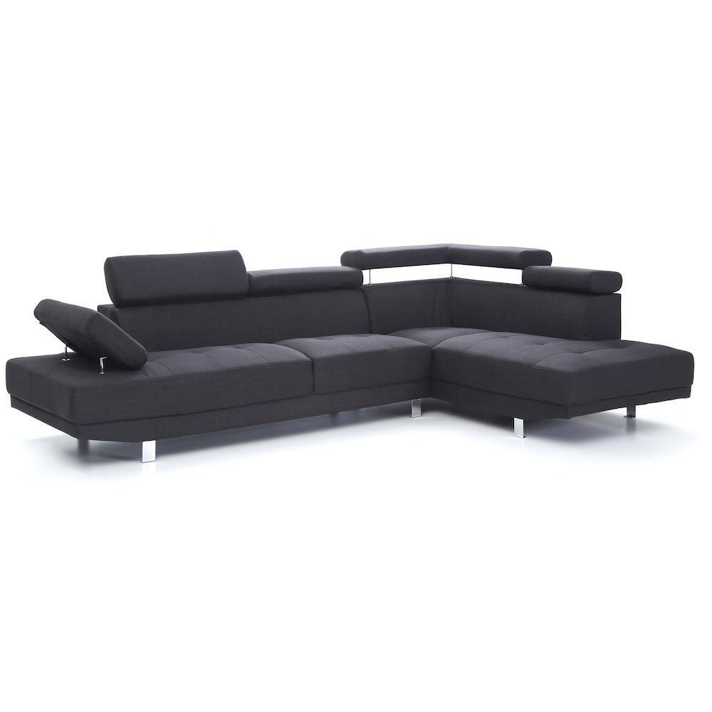 Glory Furniture Riveredge Sectional in Black Color. Picture 1