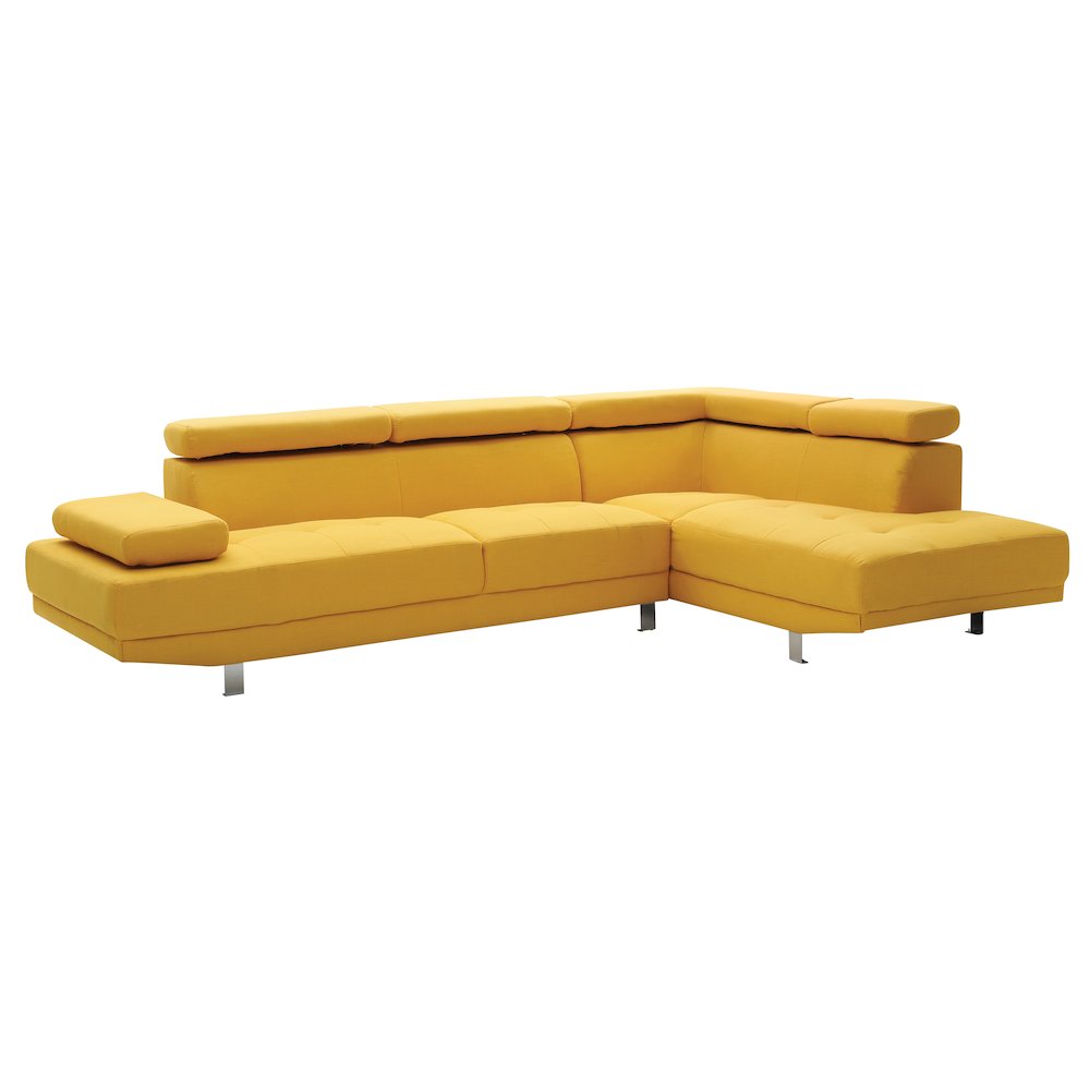 Glory Furniture Riveredge Sectional in Yellow Color. Picture 1