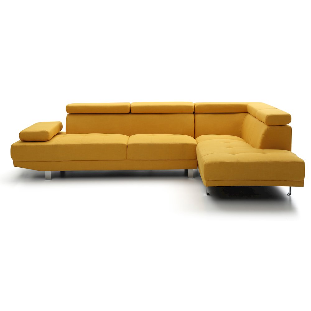 Glory Furniture Riveredge Sectional in Yellow Color. Picture 2