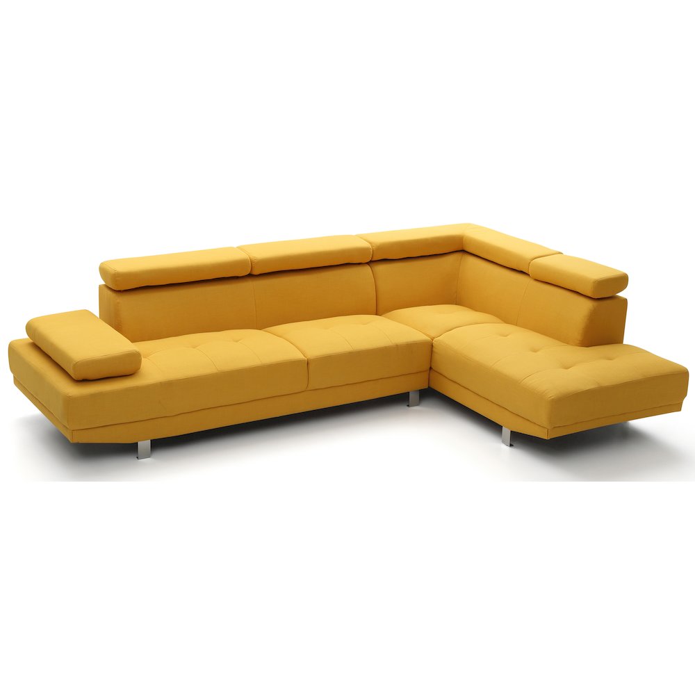 Glory Furniture Riveredge Sectional in Yellow Color. Picture 3