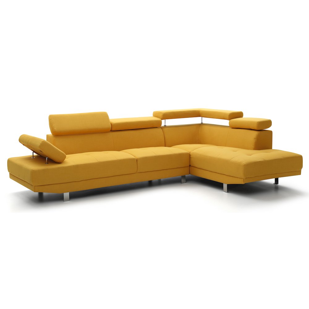 Glory Furniture Riveredge Sectional in Yellow Color. Picture 5