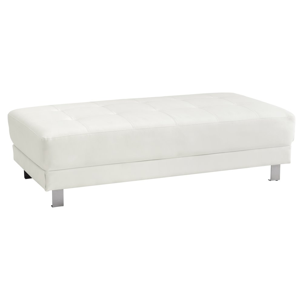 Glory Furniture Riveredge Ottoman in White Color. Picture 1