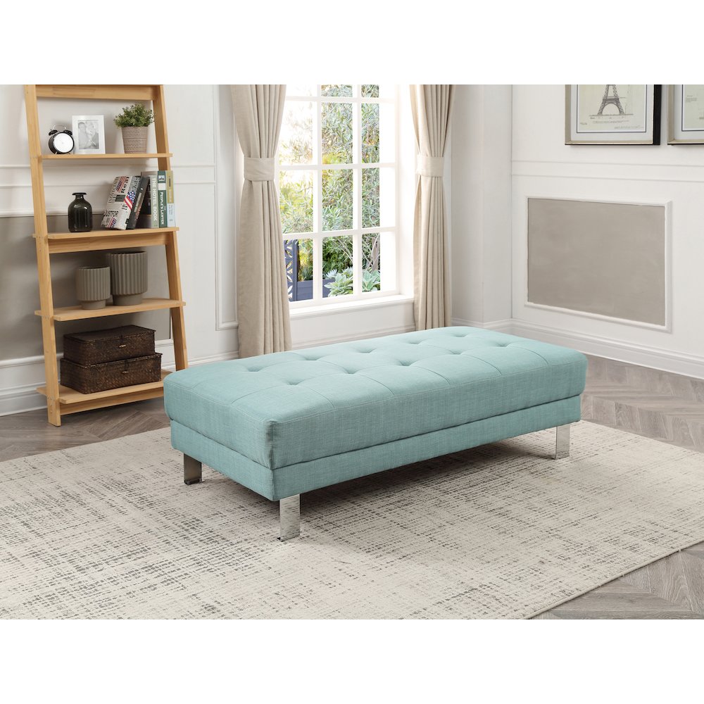 Glory Furniture Riveredge Ottoman in Teal Color. Picture 6