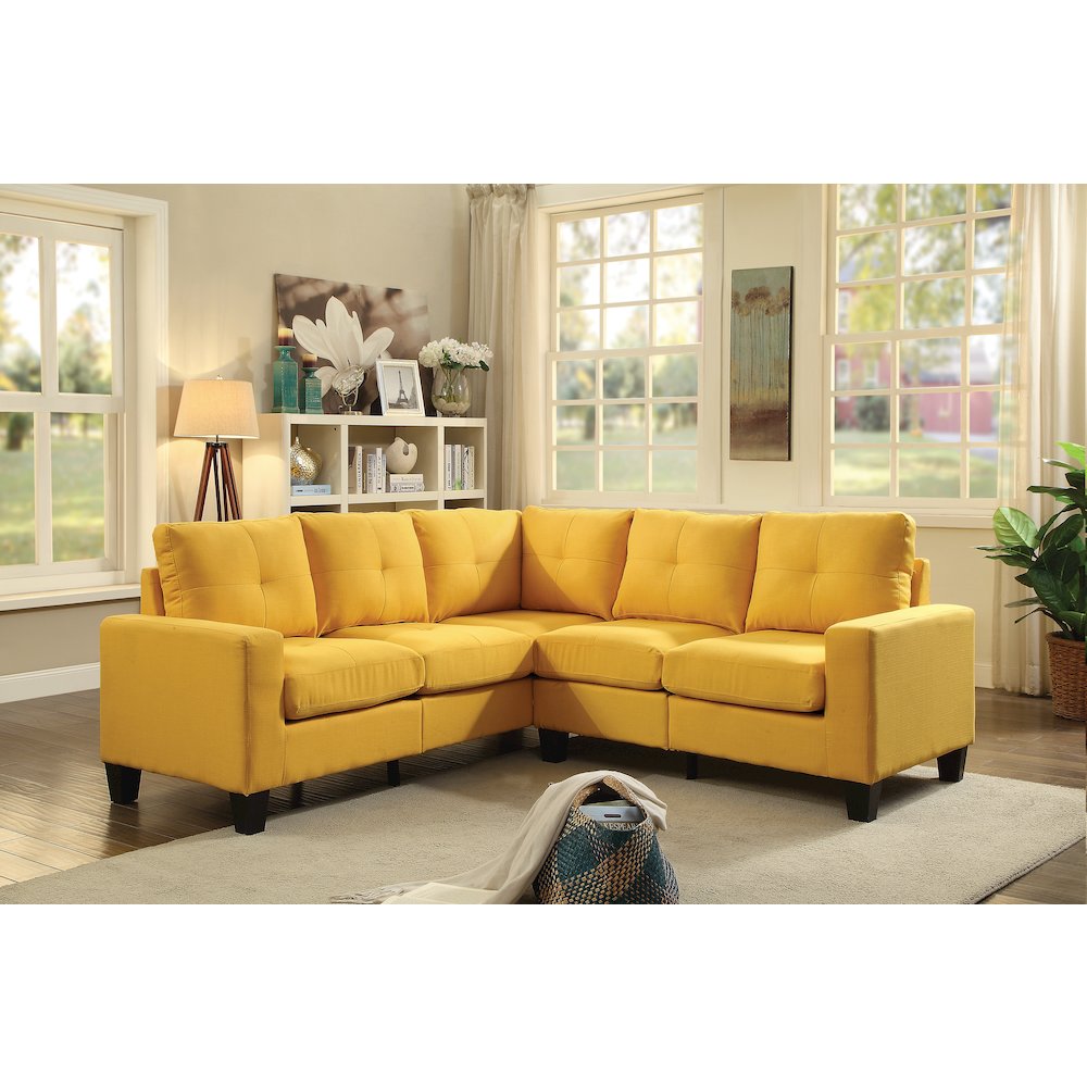 Glory Furniture Newbury   KD Sectional, Yellow. Picture 5