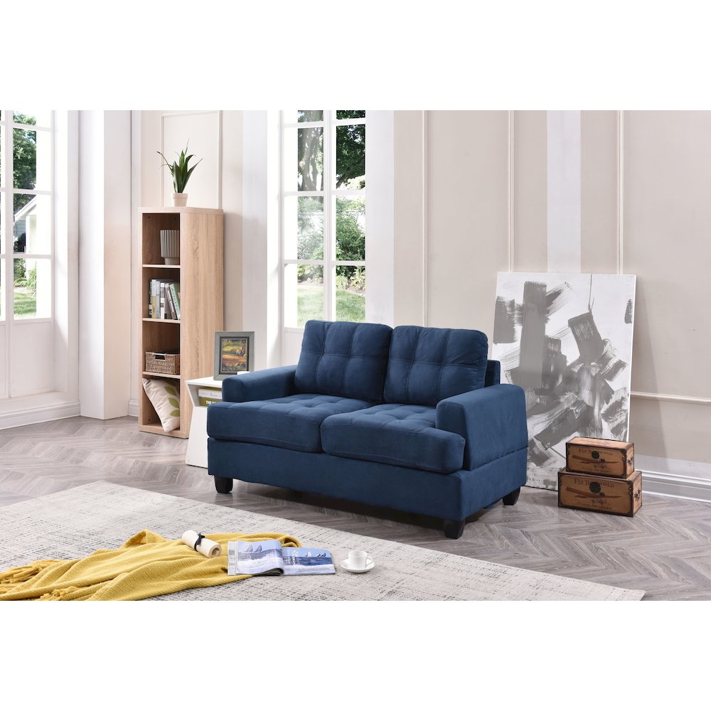 Glory Furniture Sandridge Loveseat in Navy Blue Color. Picture 6