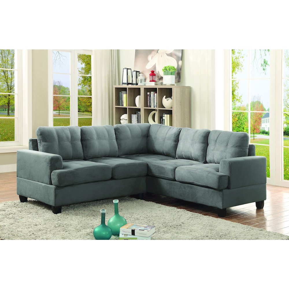 Glory Furniture Sandridge Sectional in Gray Color. Picture 6