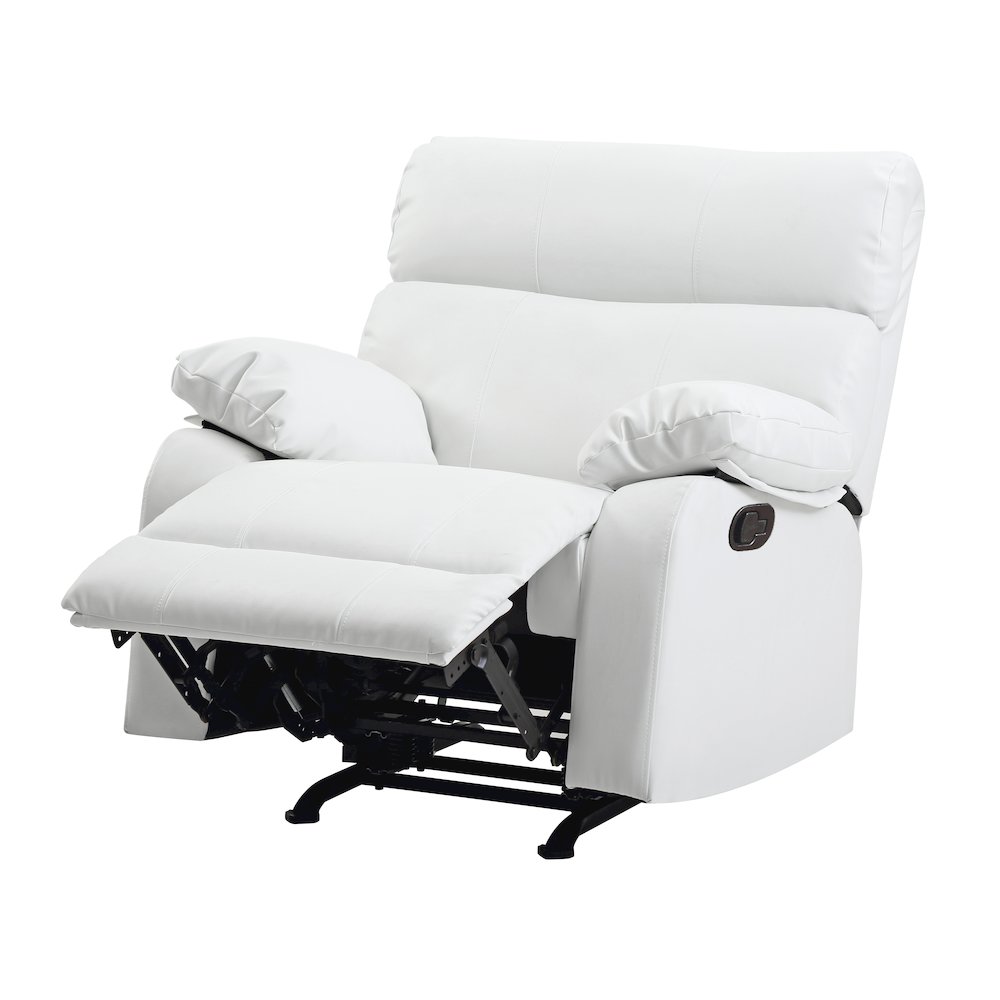 Glory Furniture Manny Rocker Recliner in White Color. Picture 1