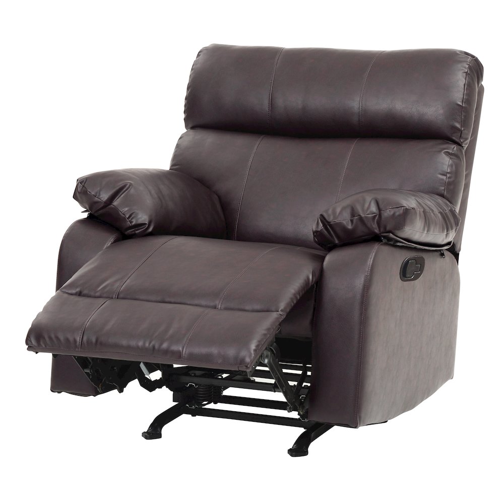 Glory Furniture Manny Rocker Recliner in Dark Brown Color. Picture 1