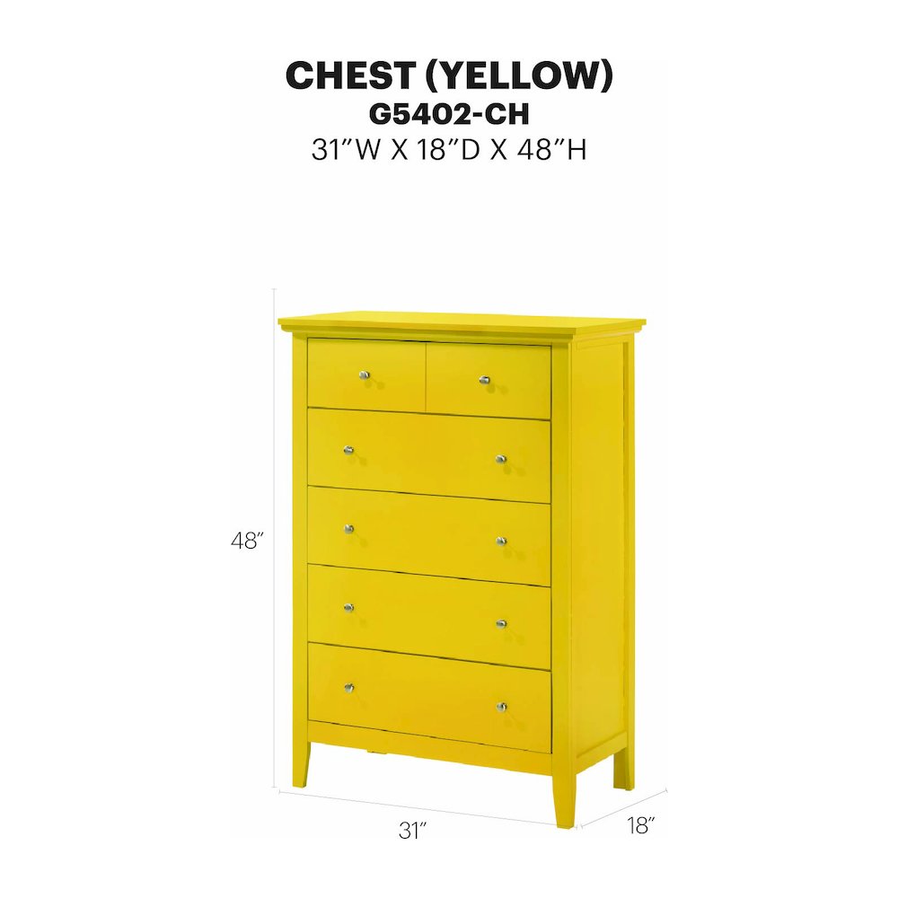 Glory Furniture Hammond Chest in Yellow Color. Picture 7