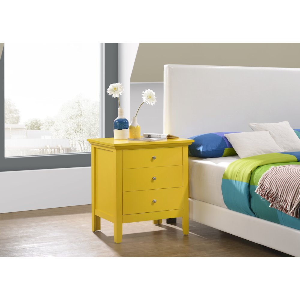 Glory Furniture Hammond Night Stand in Yellow Color. Picture 5