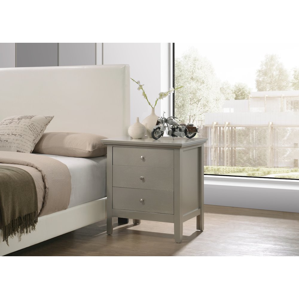 Glory Furniture Hammond Night Stand in Champagne Color. Picture 5