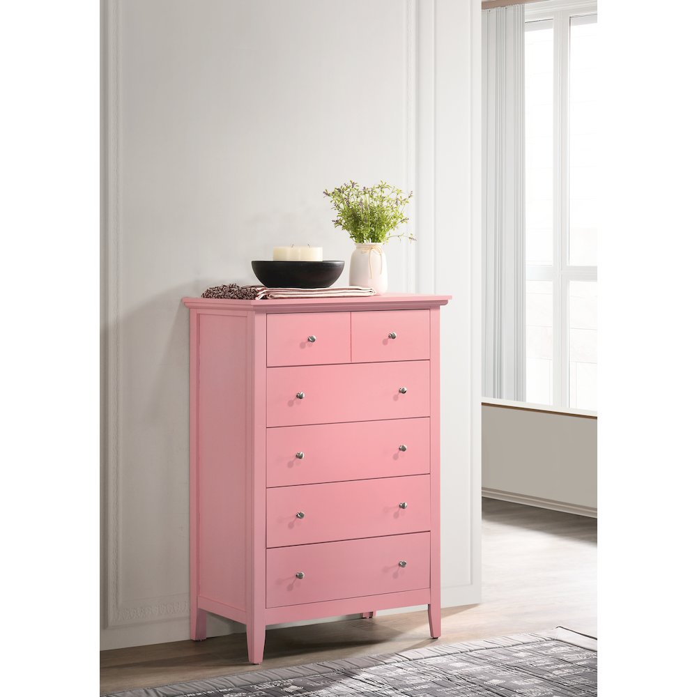 Glory Furniture Hammond Chest in Pink Color. Picture 6