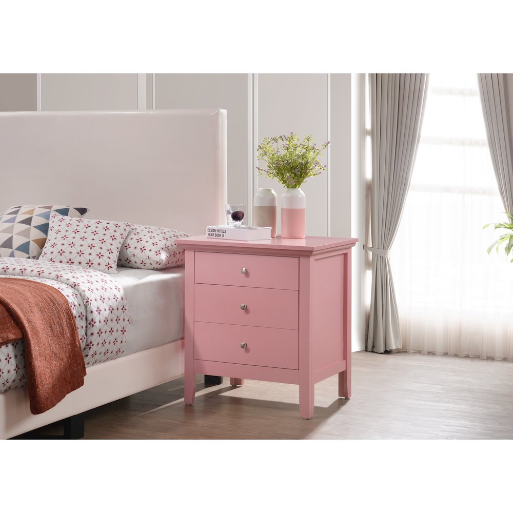Glory Furniture Hammond Night Stand in Pink Color. Picture 5