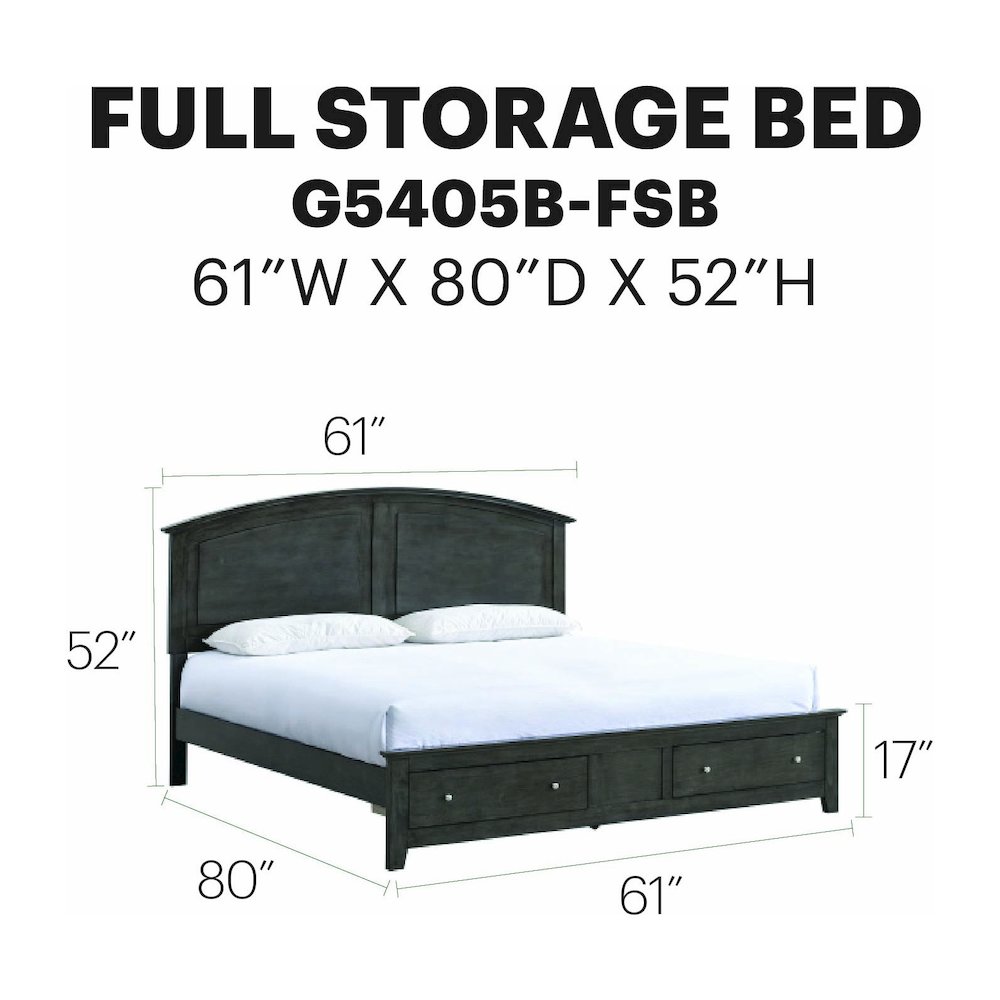 Glory Furniture Hammond Full Bed, Gray Color. Picture 8