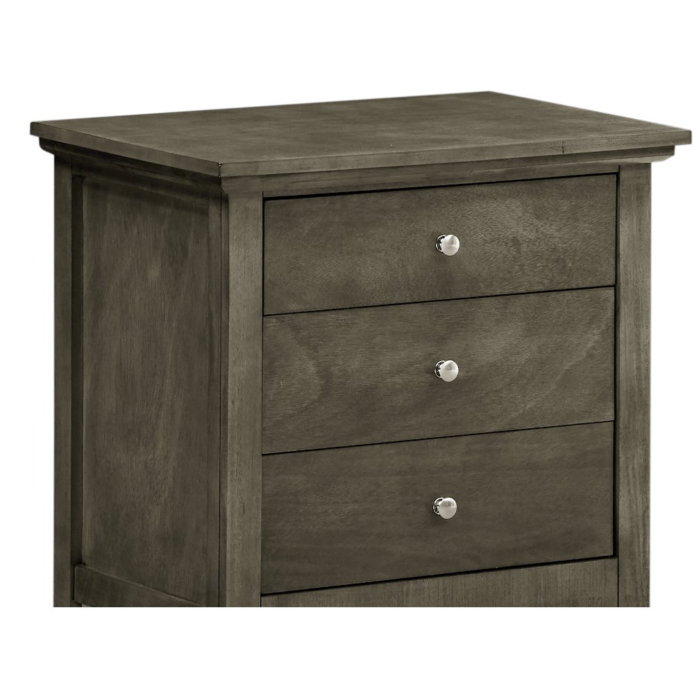 Glory Furniture Hammond   3 Drawer Nightstand, Smoked Gray. Picture 6