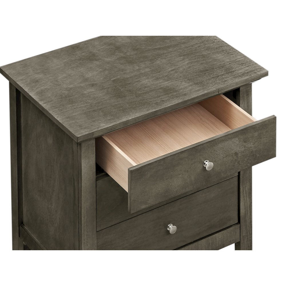 Glory Furniture Hammond   3 Drawer Nightstand, Smoked Gray. Picture 7