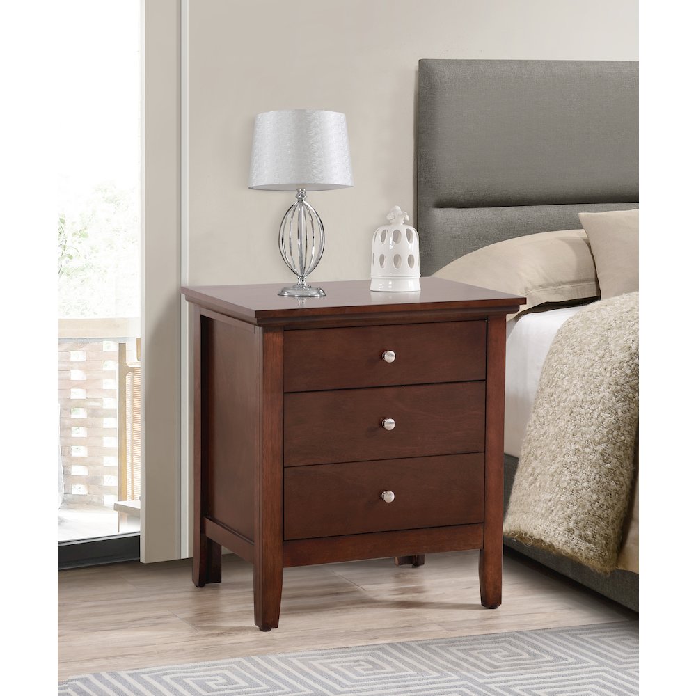 Glory Furniture Hammond   3 Drawer Nightstand, Cappuccino. Picture 6