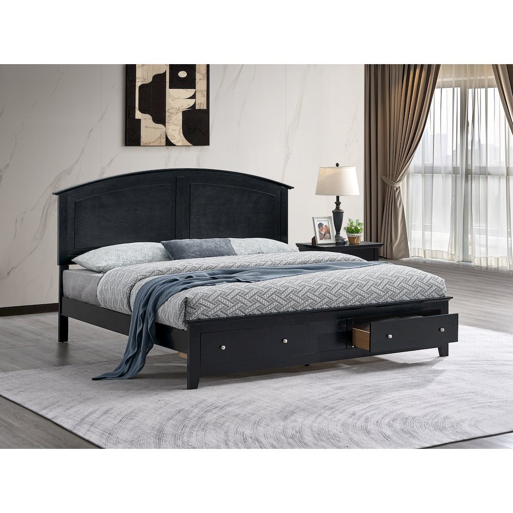 Glory Furniture Hammond King Bed, Black Color. Picture 4