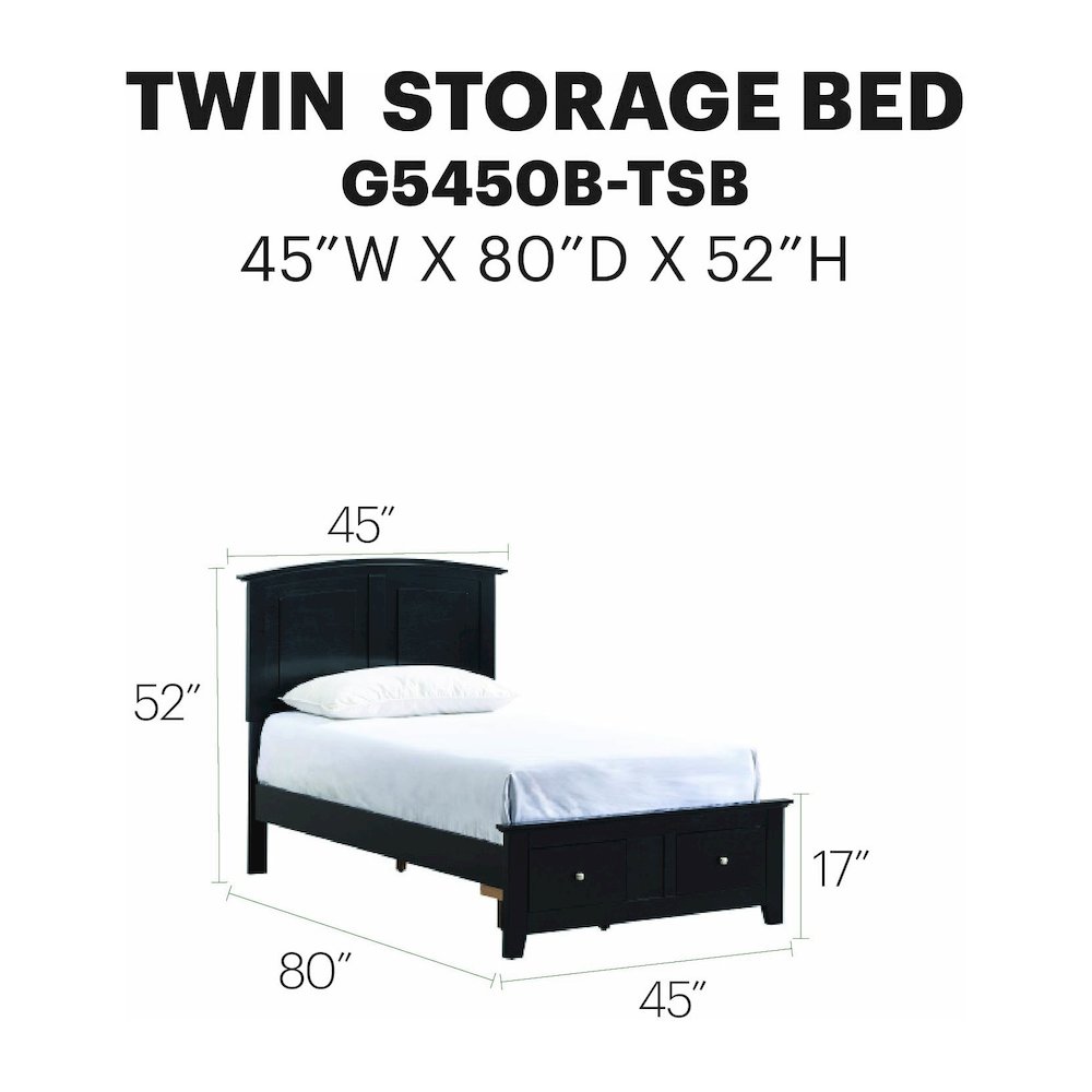 Glory Furniture Hammond Twin Bed, Black Color. Picture 8