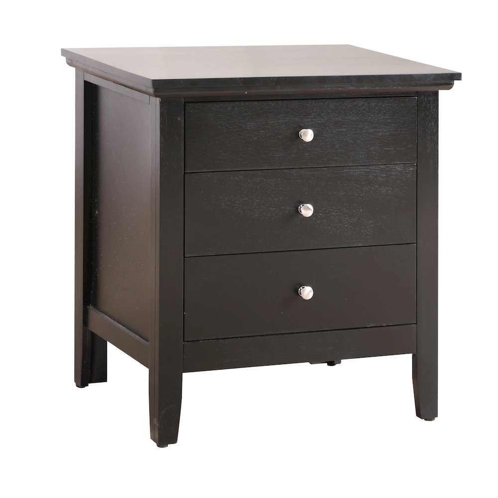 Glory Furniture Hammond G5450-N 3 Drawer Nightstand, Black. Picture 1