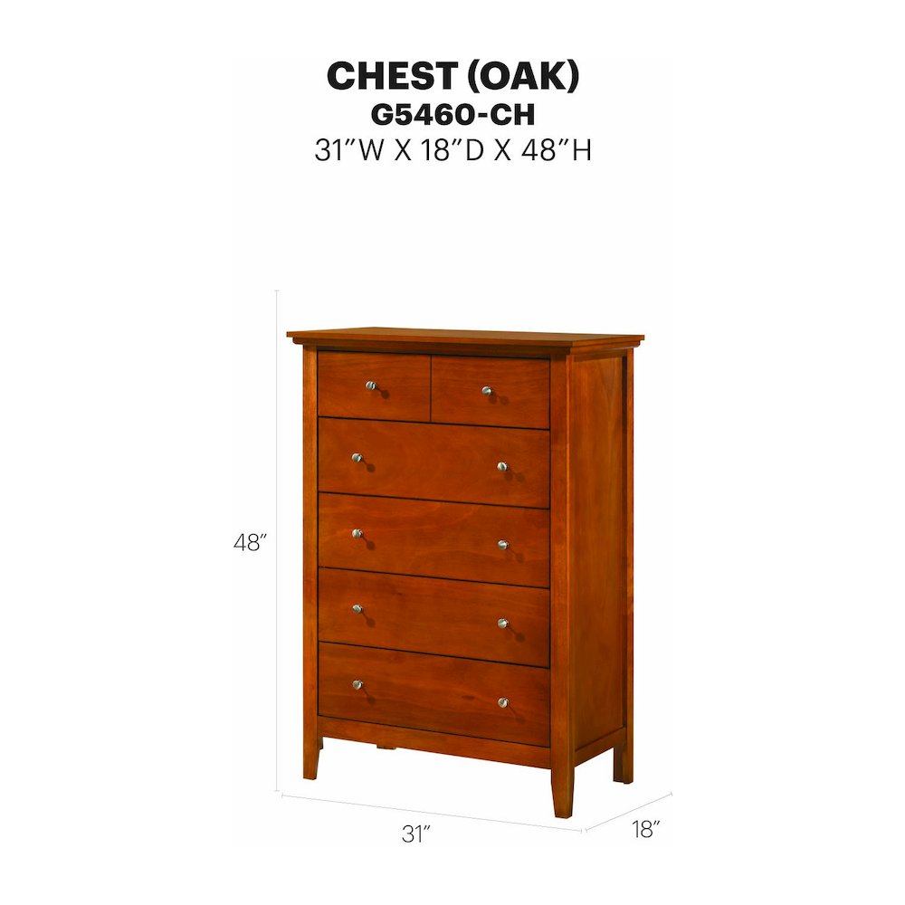 Glory Furniture Hammond Chest in Oak Color. Picture 7
