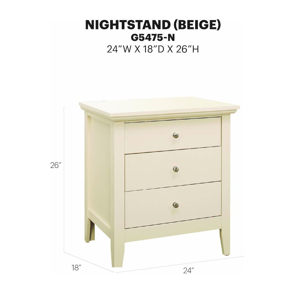 Glory Furniture Hammond Nightstand in Beige Color. Picture 7
