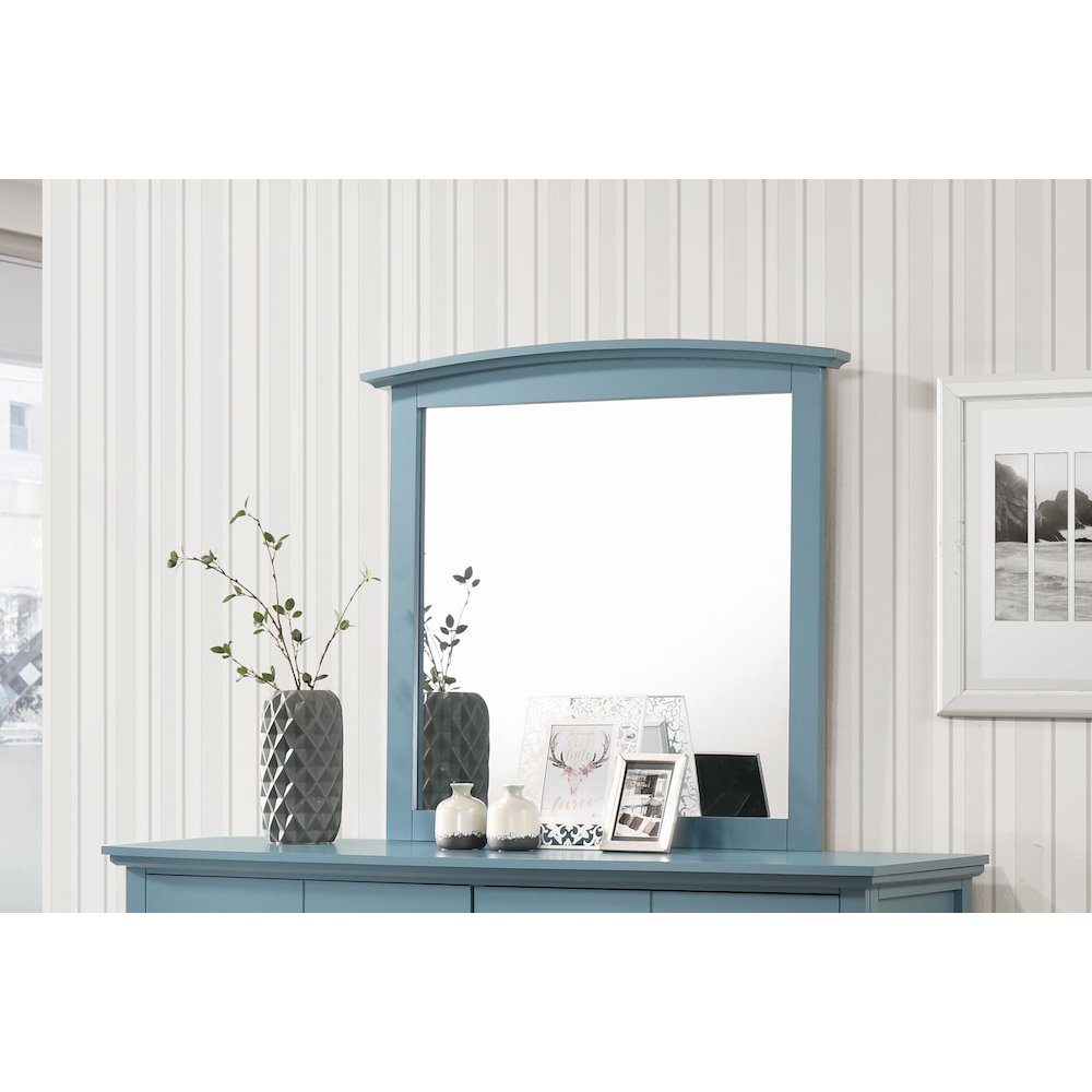 Glory Furniture Hammond Mirror in Teal Color. Picture 4