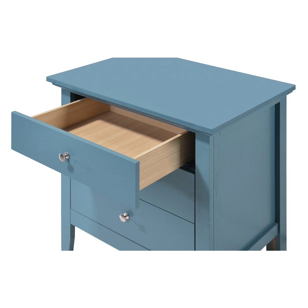 Glory Furniture Hammond Night Stand in Teal Color. Picture 3