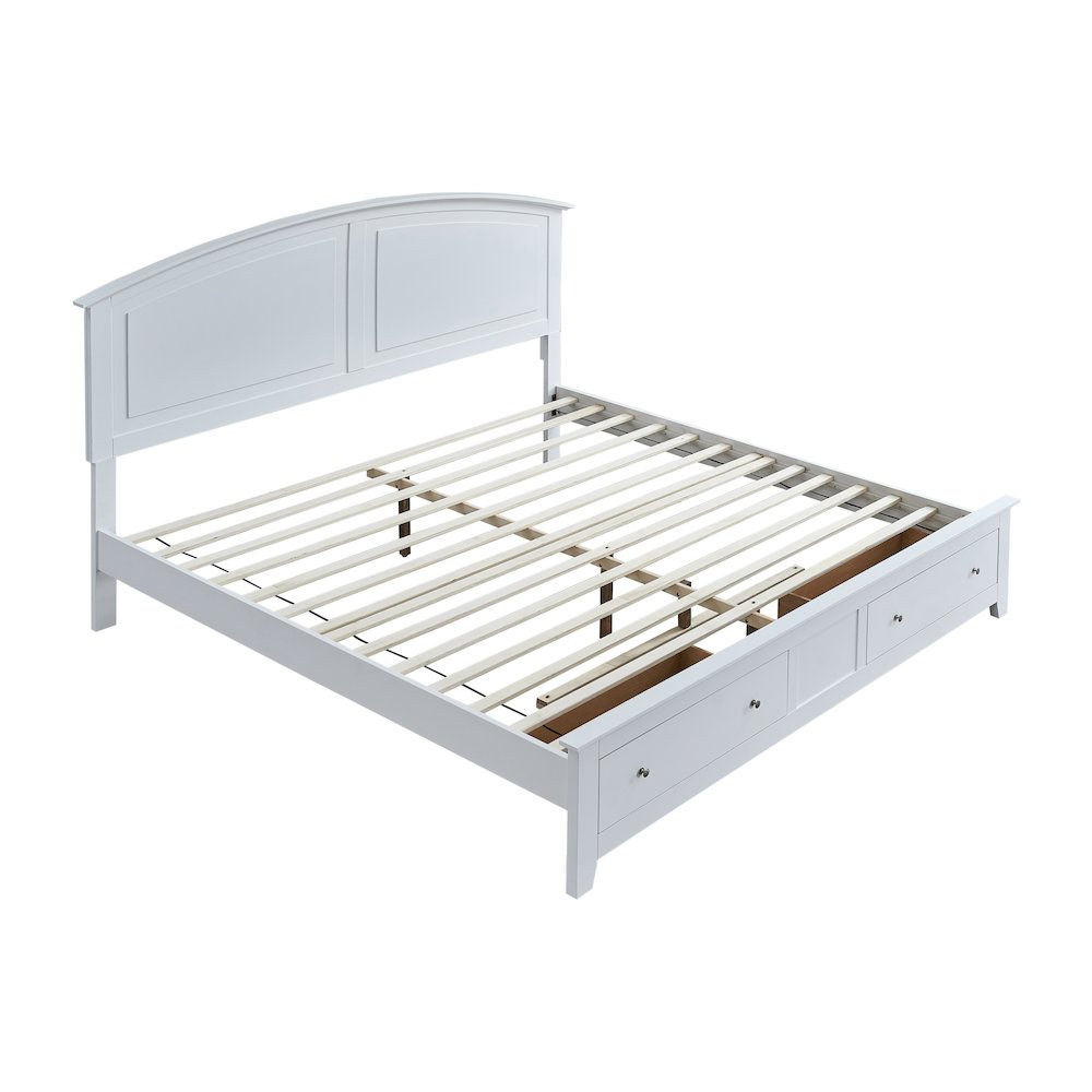 Glory Furniture Hammond King Bed, White Color. Picture 5