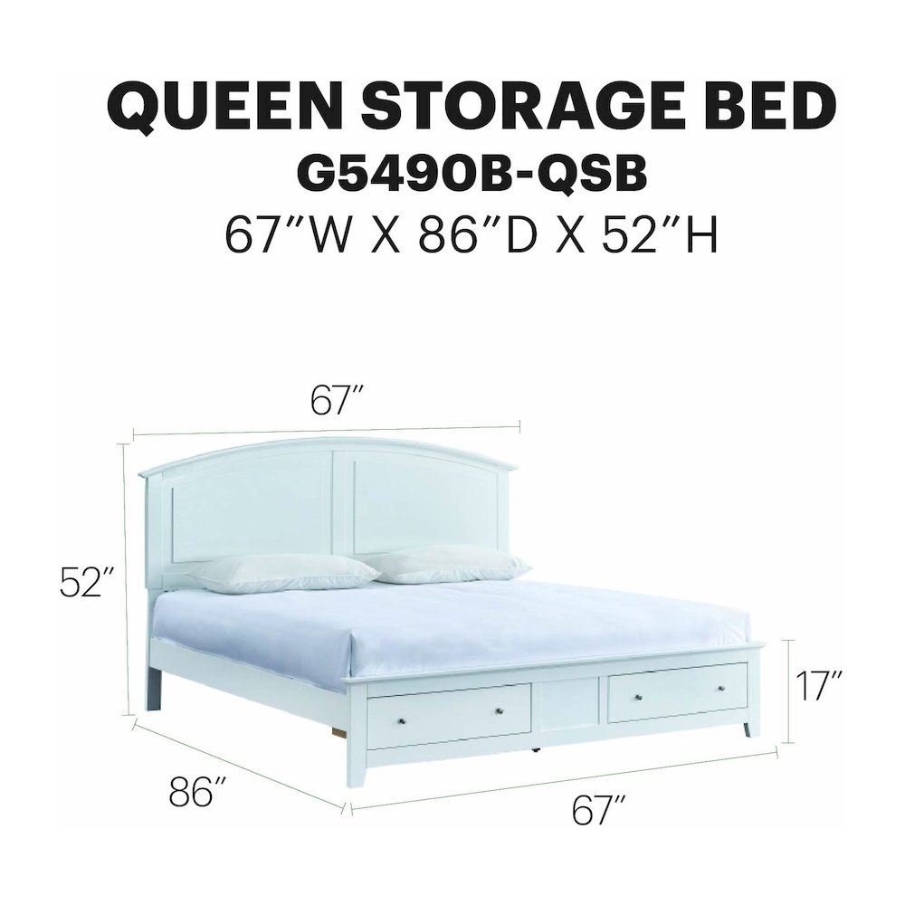 Glory Furniture Hammond Queen Bed, White Color. Picture 8