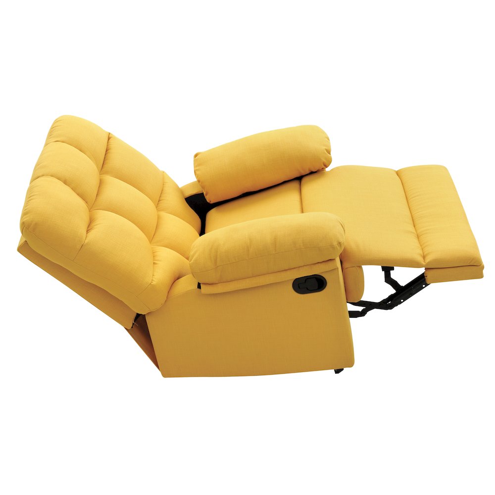 Glory Furniture Cindy Rocker Recliner in Yellow Color. Picture 3