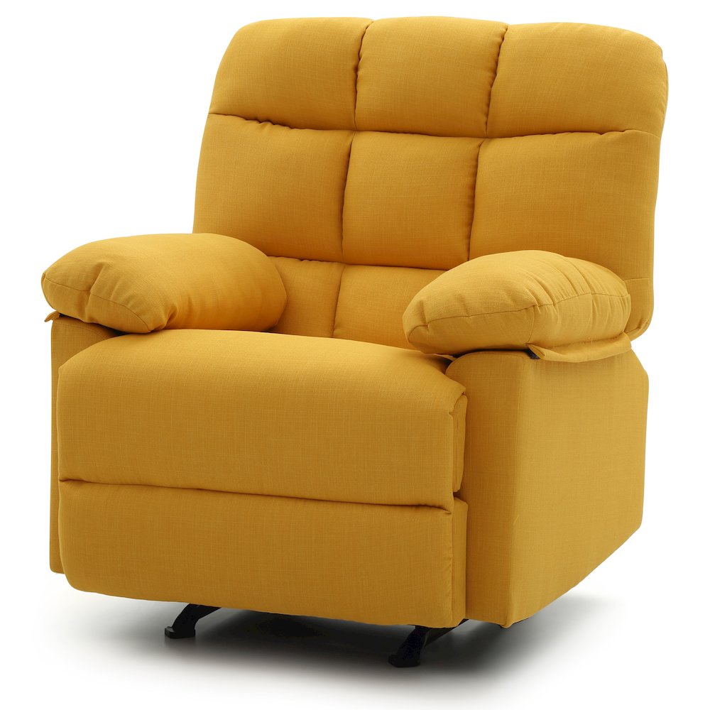 Glory Furniture Cindy Rocker Recliner in Yellow Color. Picture 4