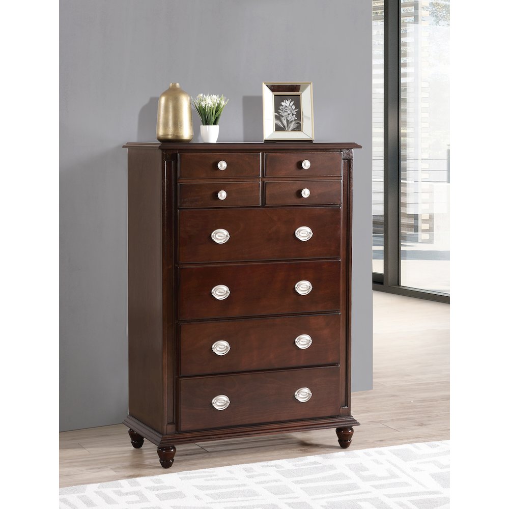 Glory Furniture Summit Chest in Cappuccino Color. Picture 7