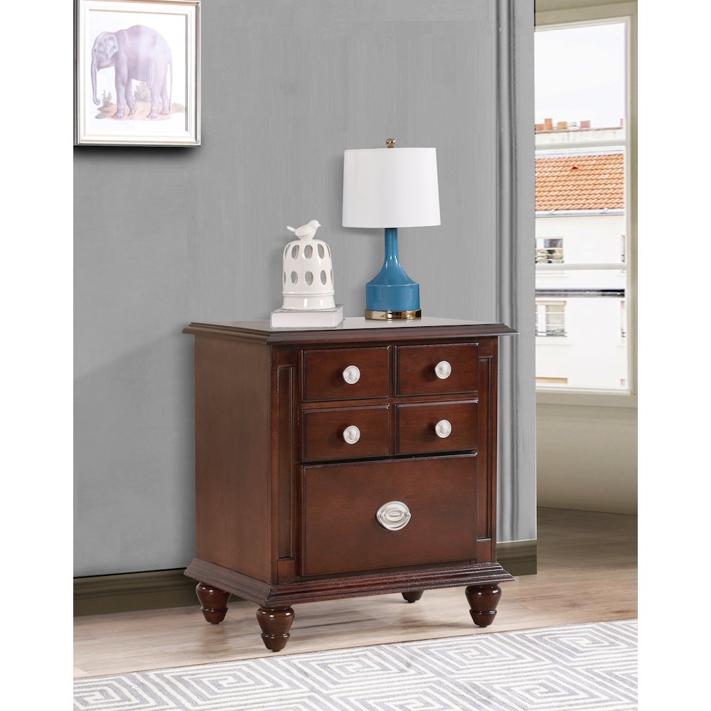 Glory Furniture Summit Night Stand in Cappuccino Color. Picture 7