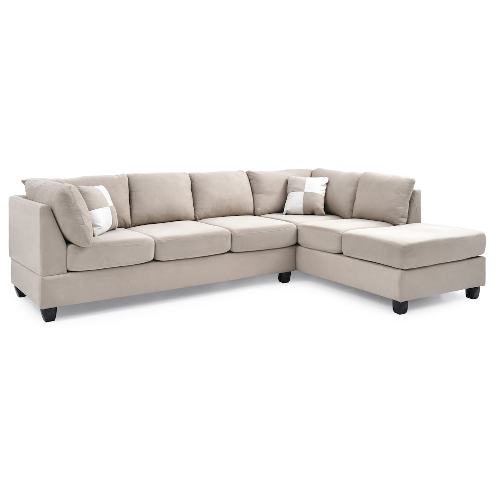 Glory Furniture Malone Sectional in Vanilla Color. Picture 1