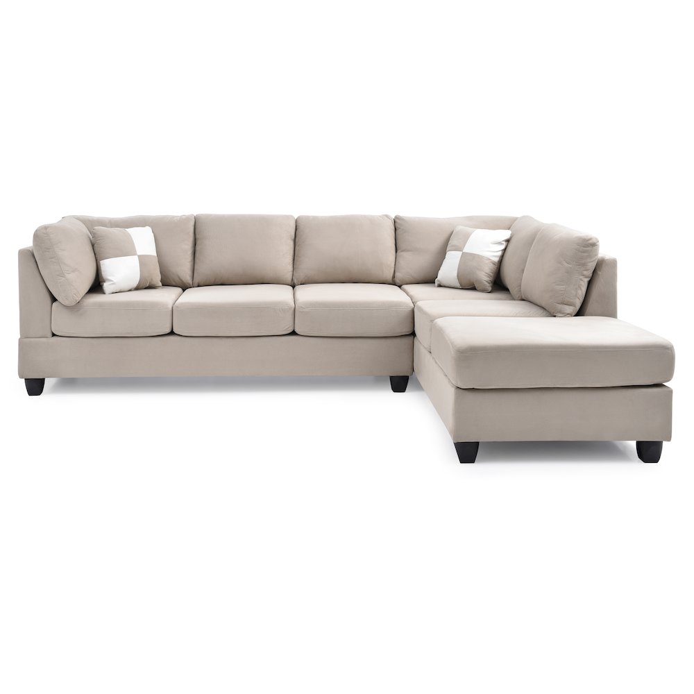 Glory Furniture Malone Sectional in Vanilla Color. Picture 2