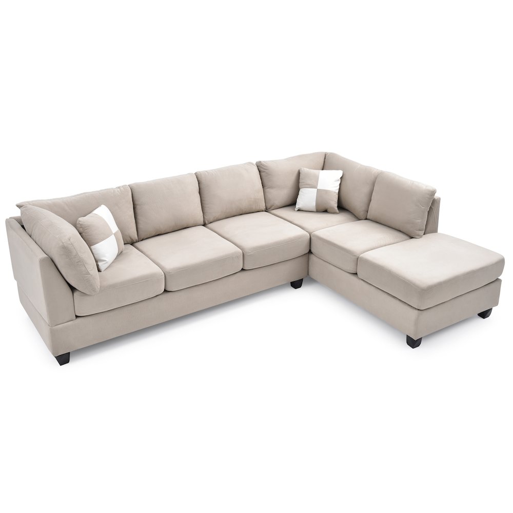 Glory Furniture Malone Sectional in Vanilla Color. Picture 3
