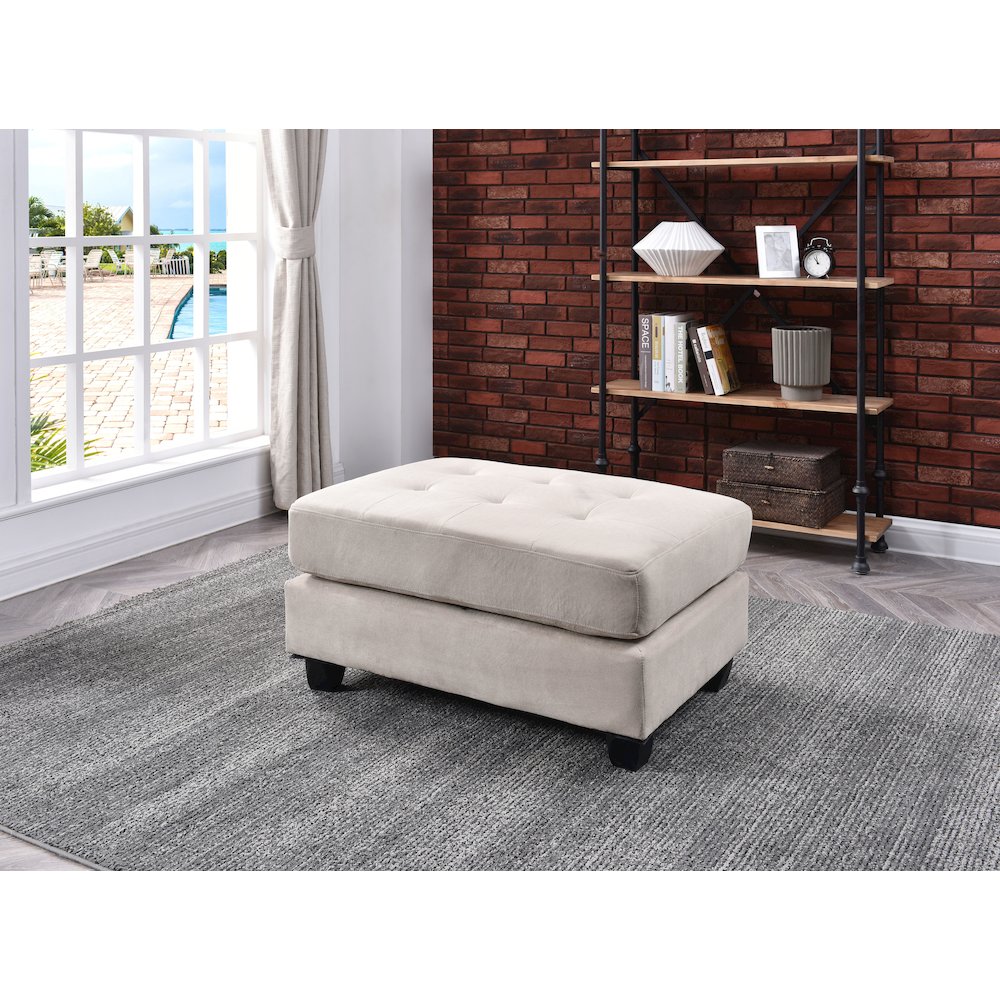 Glory Furniture Malone Ottoman in Vanilla Color. Picture 1