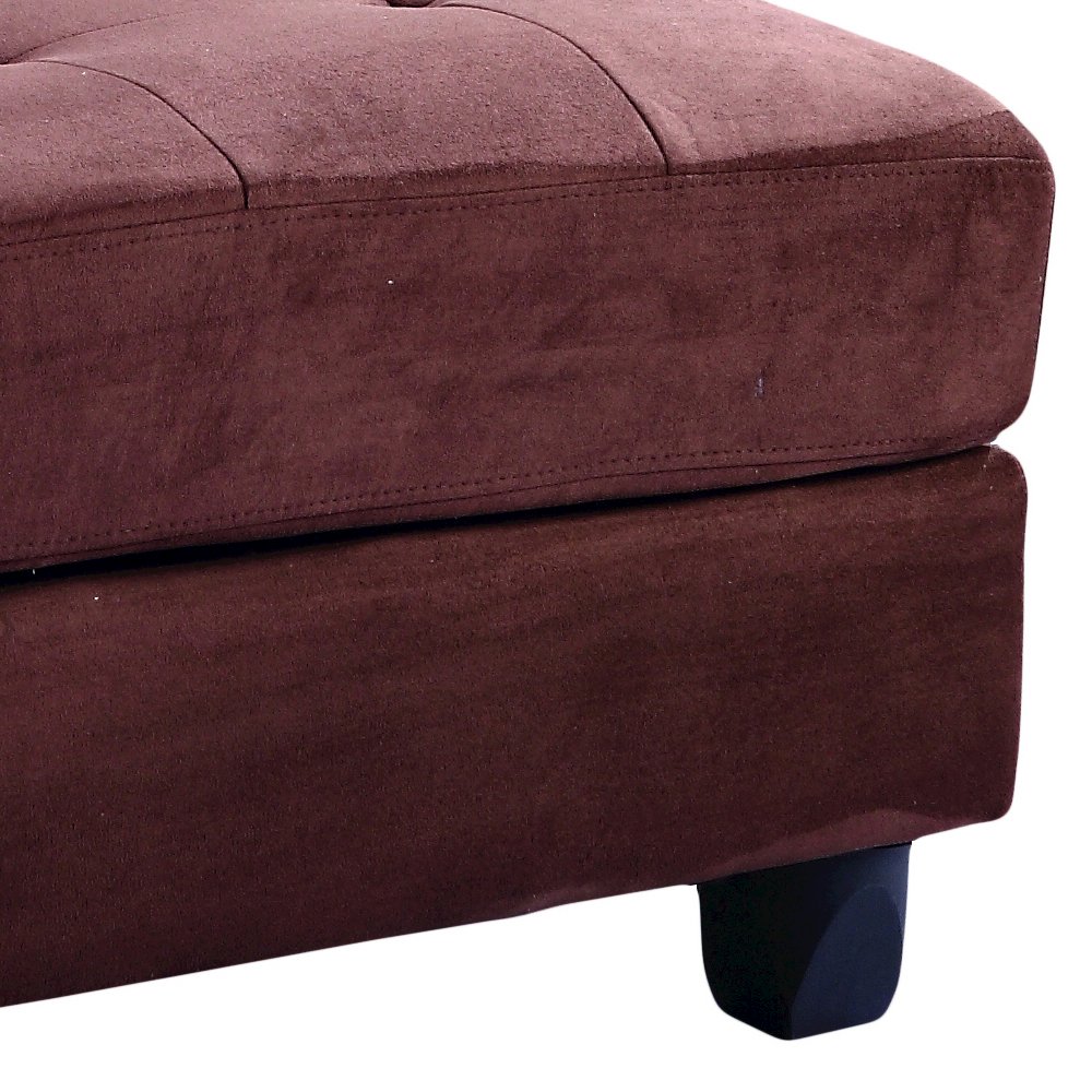Glory Furniture Malone Ottoman in Chocolate Color. Picture 4