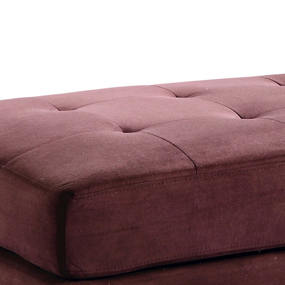 Glory Furniture Malone Ottoman in Chocolate Color. Picture 5