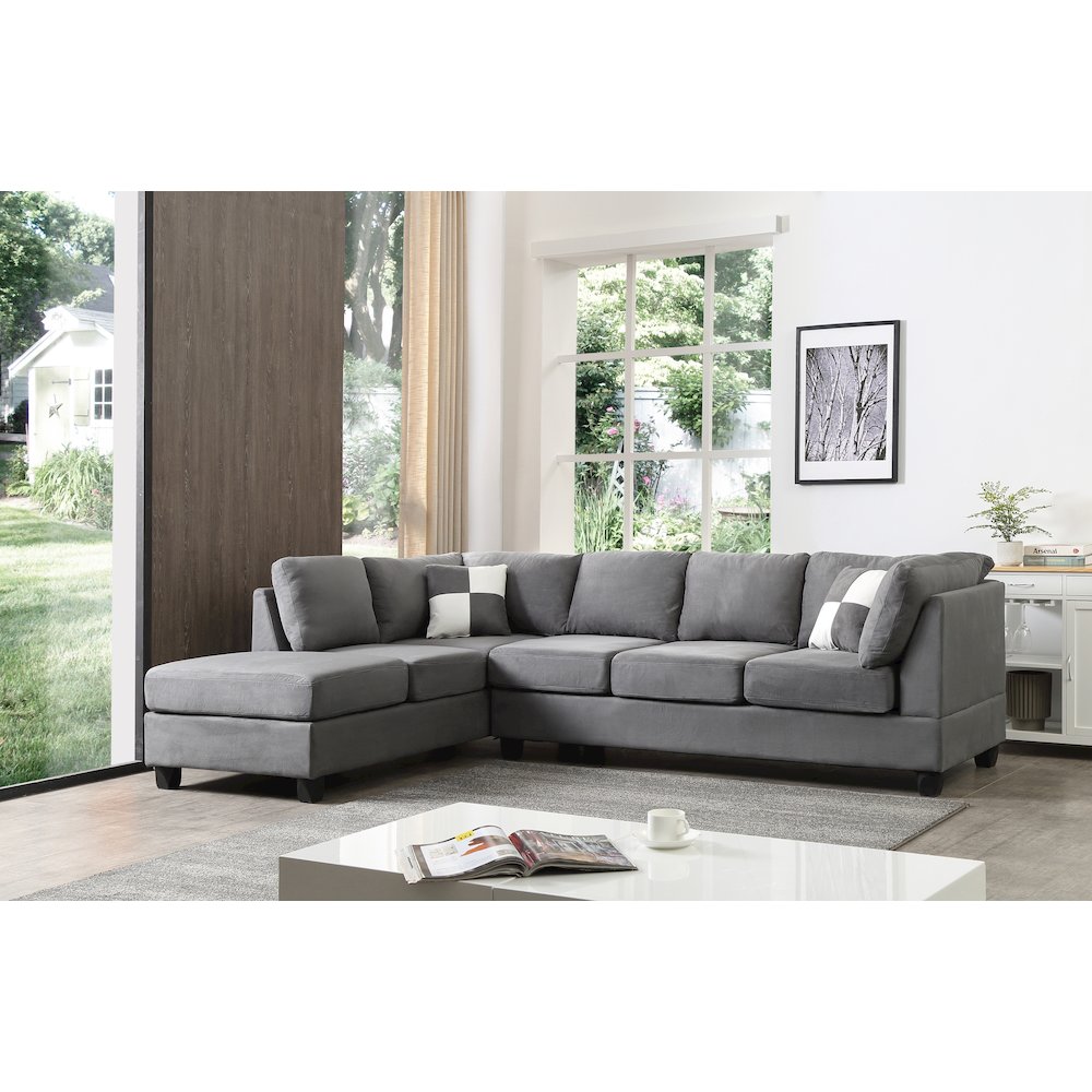 Glory Furniture Malone Sectional in Gray Color. Picture 5
