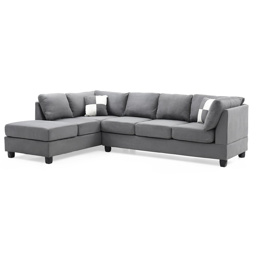Glory Furniture Malone Sectional in Gray Color. Picture 1