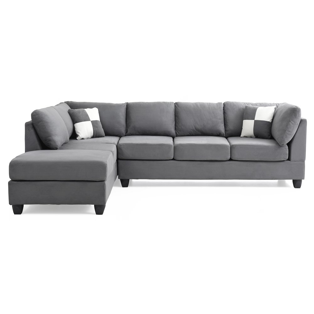 Glory Furniture Malone Sectional in Gray Color. Picture 2