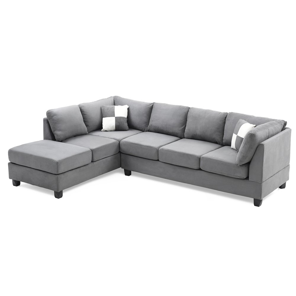 Glory Furniture Malone Sectional in Gray Color. Picture 3