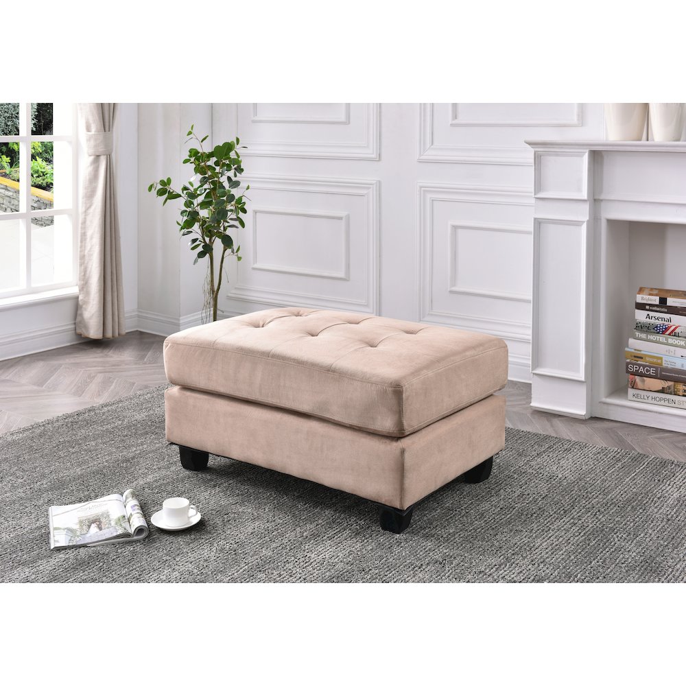Glory Furniture Malone Ottoman in Mocha Color. Picture 1