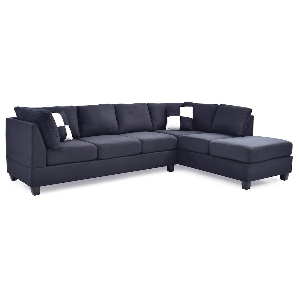 Glory Furniture Malone Sectional in Black Color. Picture 1